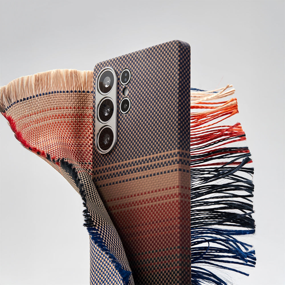 Pitaka Tactile Woven Sunset-Moonrise Serisi Galaxy S25 Ultra Magsafe Aramid Fiber Kılıf Pitaka Tactile Woven Sunset-Moonrise Serisi Galaxy S25 Ultra Magsafe Aramid Fiber Kılıf